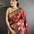 brown soft banarasi silk blend   chestnut brown jacquard weaving saree with unstitched blouse