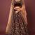 Maroon embroidered velvet semi stitched lehenga