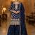 Navy blue embroidered chinon sharara set