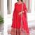 Red zari & sequins embroidered vichitra silk kurta , bottom & dupatta