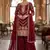 Maroon embroidered chinon sharara set