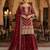 Maroon embroidered chinon sharara set