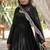 Black zari & sequins embroidered work georgette stitched kurta gown & dupatta
