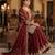Maroon embroidered chinon sharara set