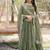 Dark green zari & sequins embroidered georgette Gown & dupatta