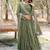 Dark green zari & sequins embroidered georgette Gown & dupatta