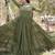 Dark green zari & sequins embroidered georgette Gown & dupatta