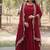 Maroon zari & sequins embroidered georgette Gown & dupatta