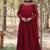 Maroon zari & sequins embroidered georgette Gown & dupatta