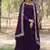 Purple zari & sequins embroidered georgette Gown & dupatta