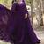 Purple zari & sequins embroidered georgette Gown & dupatta