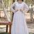 White zari & sequins embroidered georgette Gown & dupatta
