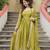 Green zari & sequins embroidered work chinon stitched kurta gown