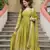 Green zari & sequins embroidered work chinon stitched kurta gown