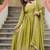 Green zari & sequins embroidered work chinon stitched kurta gown