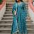 Teal zari & sequins embroidered chinon Gown