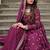 Wine zari & sequins embroidered chinon Gown