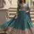 Teal zari & sequins embroidered georgette kurta bottom & dupatta