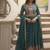 Teal zari & sequins embroidered georgette kurta bottom & dupatta