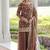 Brown zari & sequins embroidered work fendy with rich stitched kurta  bottom & dupatta