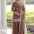 Brown zari & sequins embroidered work fendy with rich stitched kurta  bottom & dupatta
