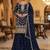 Navy blue embroidered chinon sharara set