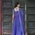 Blue zari & sequins embroidered georgette Gown & dupatta