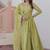 Green zari & sequins embroidered work  gold-crush stitched kurta & dupatta