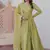 Green zari & sequins embroidered work  gold-crush stitched kurta & dupatta
