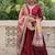 Maroon zari & sequins embroidered work roman stitched kurta gown & dupatta