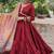 Maroon zari & sequins embroidered work roman stitched kurta gown & dupatta