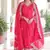 Pink zari & sequins embroidered roman Gown & dupatta