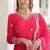 Pink zari & sequins embroidered roman Gown & dupatta