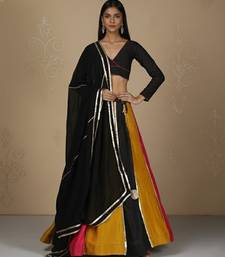 Black Vichitra Silk Lehenga Set