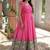 Pink zari & sequins embroidered dola silk Gown