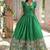Green zari & sequins embroidered dola silk Gown