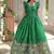Green zari & sequins embroidered dola silk Gown