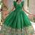 Green zari & sequins embroidered dola silk Gown