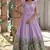 Lavender zari & sequins embroidered dola silk Gown
