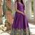 Purple zari & sequins embroidered work dola silk stitched kurta gown