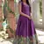 Purple zari & sequins embroidered work dola silk stitched kurta gown