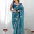 rama organza thread work color tone fabric party wear saree