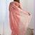 peach organza thread work color tone fabric party wear saree