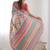 multi color chinon silk blend print work with mirror work border designer saree