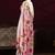 baby pink satin silk blend digital printed pearl  lace border work saree