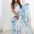 sky blue chinon silk blend print work with mirror work border designer saree
