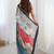 multi color chinon silk blend print work with mirror work border designer saree