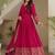 Rani pink embroidery vichitra silk Anarkali set