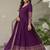 Purple embroidery vichitra silk Anarkali set