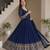 Navy blue embroidery vichitra silk Anarkali set